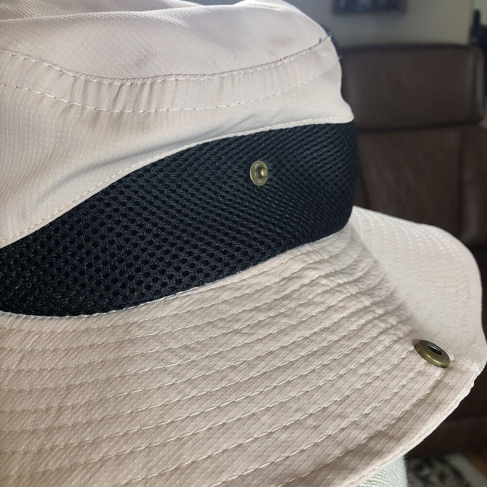 GUODING tan Boonie Hat - Nylon mesh Sun Brim Bill Safari Style Outdoor Layer - Picture 3 of 16